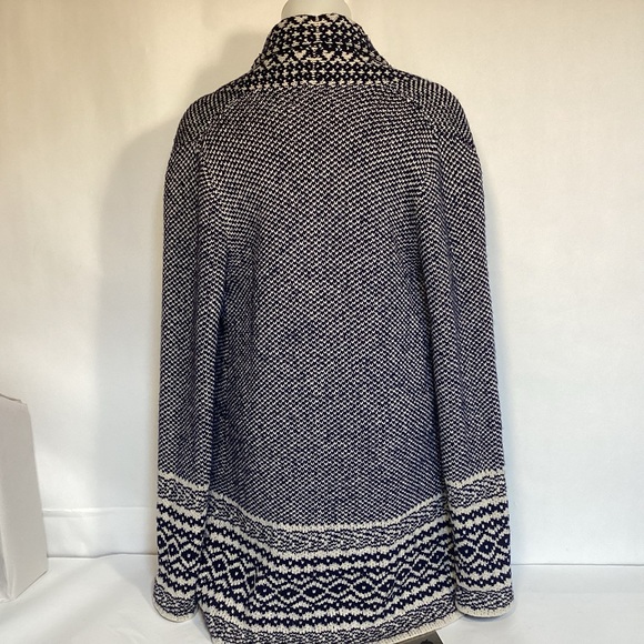 Lucky Brand Blue and White Open Long Cardigan Sweater Women’s Small - Picture 4 of 11